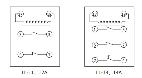 LL-12A/5繼電器內部接線