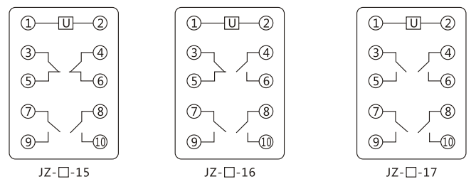 JZY（J)-314靜態中間繼電器內部接線圖及外引接線圖